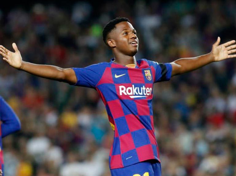Ansu Fati es el jugador más joven del Barcelona en debutar en la Champions League