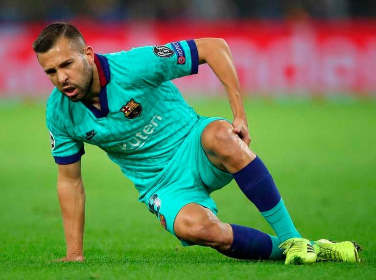 Jordi Alba sufrió una lesión en el bíceps femoral