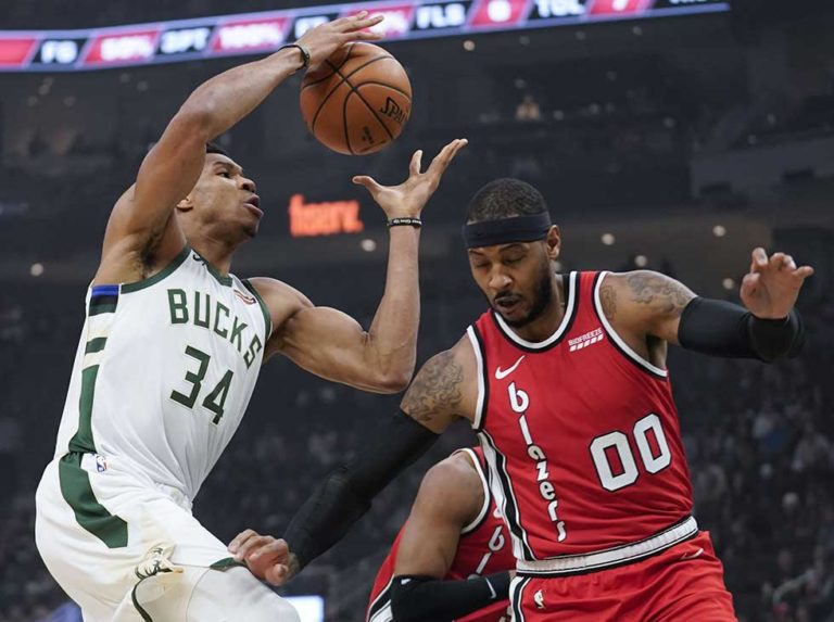 Antetokounmpo deslumbró a ‘Melo’ y los Trail Blazers
