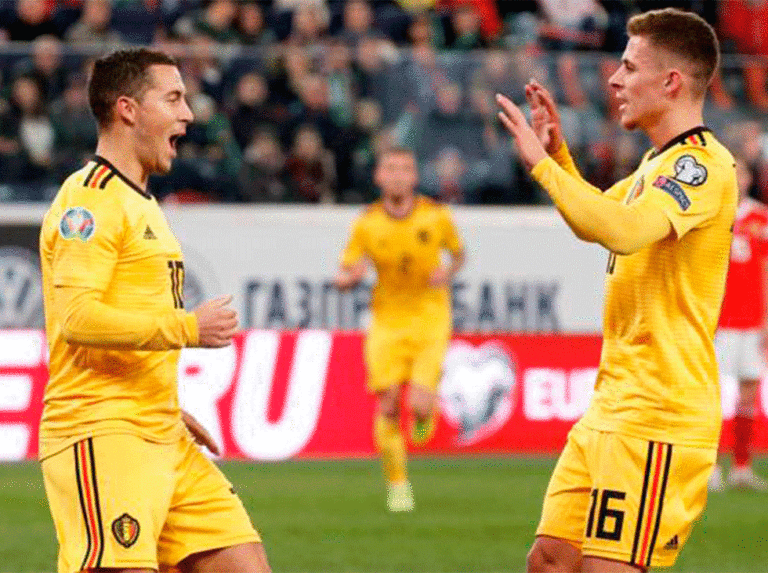 Hermanos Hazard guiaron victoria de Bélgica sobre Rusia