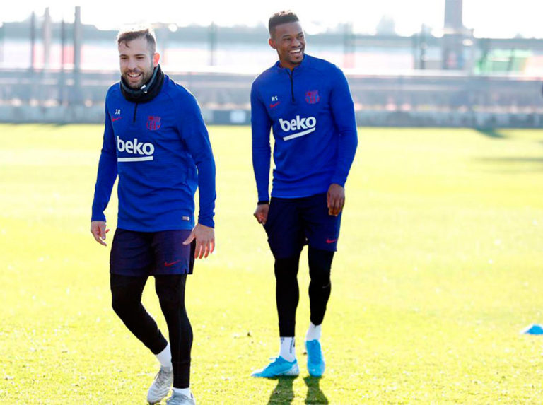 Jordi Alba y Semedo volvieron a trabajar con el equipo