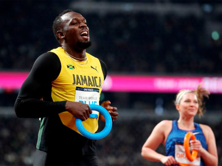 Bolt inauguró la pista de atletismo de Tokio 2020