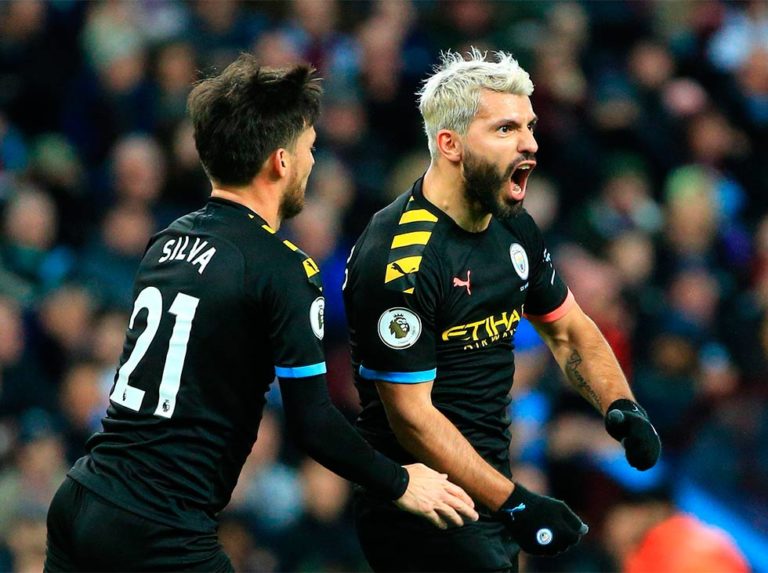Agüero marca hat-trick y el Manchester City golea al Aston Villa