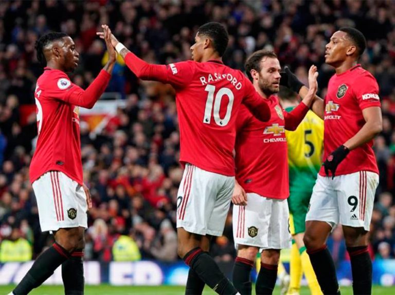 Manchester United goleó a placer al Norwich City