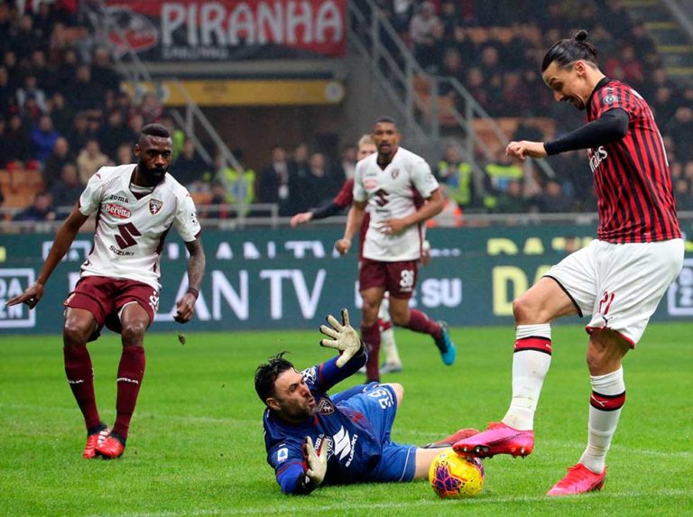 El Milan de “Ibra” venció 1-0 al Torino de Rincón