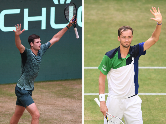 Hubert Hurkacz, y Daniil Medvedev