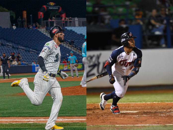 Gabriel Noriega y Alexi Amarista. (Fotos: Isaías Rivera/Prensa Leones del Caracas - José Ramón González/Prensa Tigres de Aragua)
