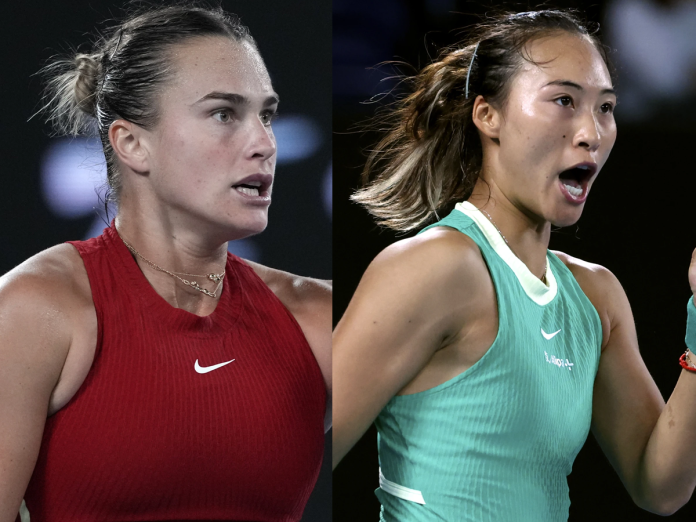 Sabalenka y Zheng Aryna Sablenka y Zheng Qinwen. (Fotos: Alessandra Tarantino/Asanka Brendon, AP)