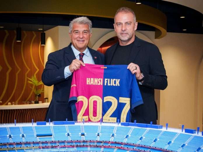 FC Barcelona. Joan Laporta y Hansi Flick